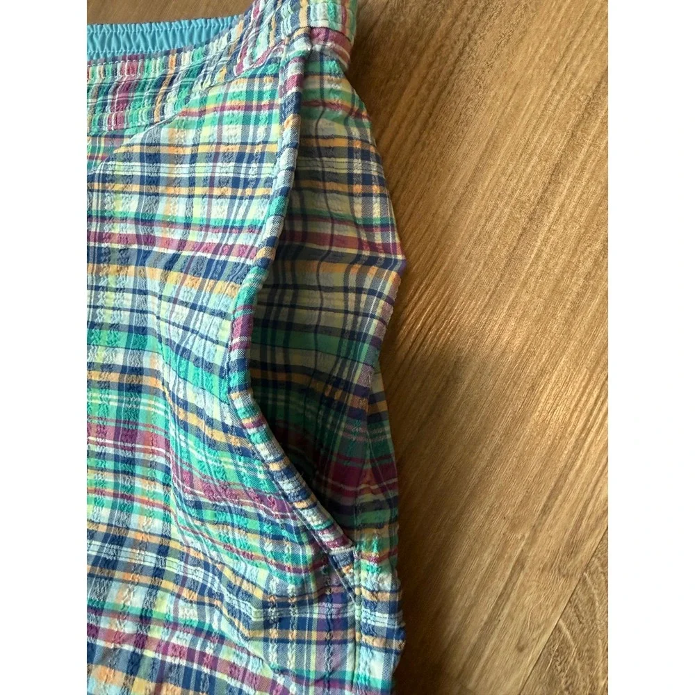 Tommy Bahama Mens XXL Plaid Seersucker Swim Trunks Board Shorts Multicolor 6in